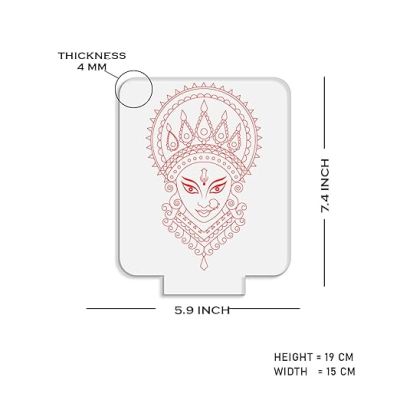 3D Illusion Maa Durga Acrylic Desk Table Lamp for Home & Pooja Room Decor Light  7 Color Auto Change Light  Blessing Gift